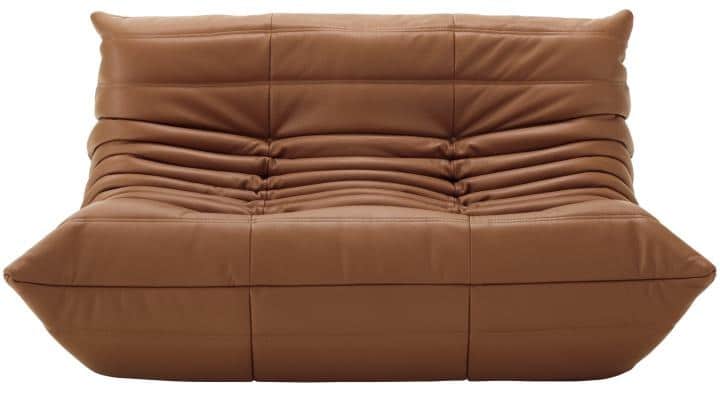 Naturel leather 'Togo' sofa by Michel Ducaroy for Ligne Roset